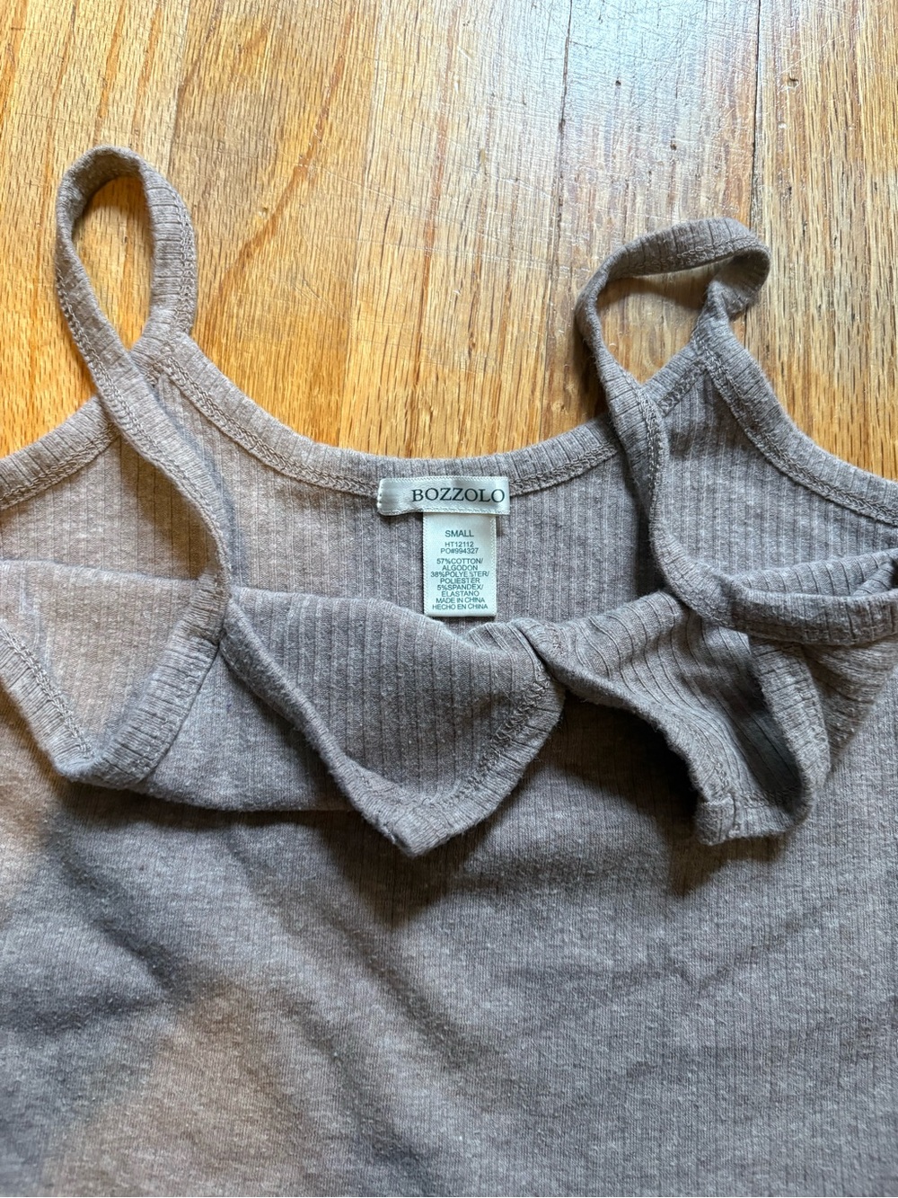 Bozzolo Taupe Ribbed Button-Front Tank - Picture 2 of 3